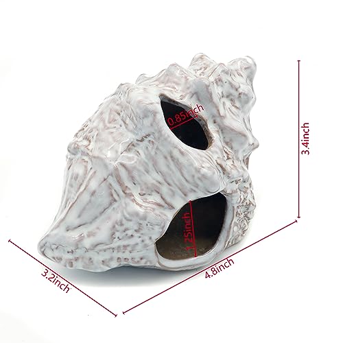 Aquarium Decoration Cave Ceramic Sea Shell Decor Hiding for Betta Fish Tank | Rock Cave Decor For Shrimp Cichlid