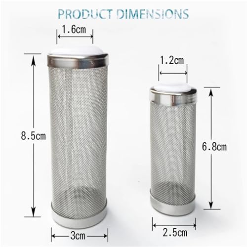 Aquarium Stainless Steel Mesh Filter Guard 10pcs Fish Tank Filter Stainless Steel Inlet Case Mesh Shrimp Nets Special Cylinder Filters Inflow Inlet Protect Aquarium Accessories(Large) - color: Large