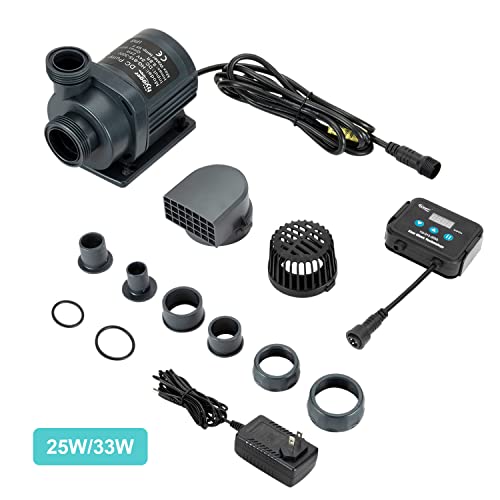 hygger 800GPH Quiet Submersible and External 24V Water Pump, with Controller (30%-100% Settings), Powerful Return Pump for Fish Tanks, Aquariums, Ponds, Fountains, Sump, Hydroponics (25W, 9.8ft) - color: 25w, 800gph, 9.8ft