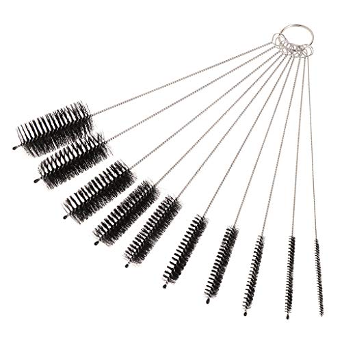 10 Pack Flexible Brush for Tubing Flexible Bristles 7.9 Inch Long Stainless Steel Tube Aquarium Filter Brushes