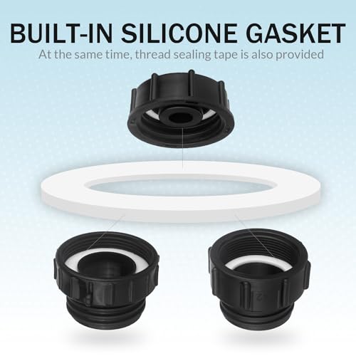 IBC Tote Hose Adapter 275-330 Gallon IBC Tote Water Tank Fittings 1/2" Male NPT×3/4" Male GHT Lead-Free Compliant Brass Water Valve with 3 Adapter+ Garden Hose Quick Connector（Nickel Plating） - color: Long handle Valve