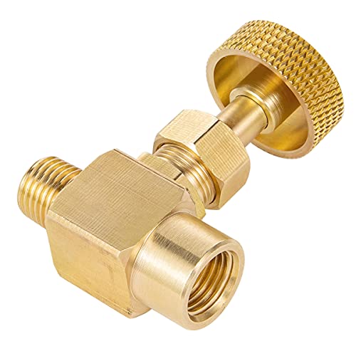 2 Piece Heavy Duty Brass Instrument Replacement Control Needle Valve 1/4" Npt Female X 1/4" Npt Male Connection - size: 2 PCS 1/4 " Female * 1/4"Male needle valve