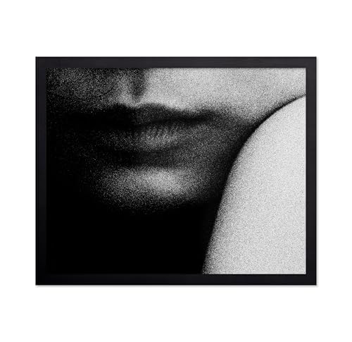 Monem Art Close-Up Portrait Print - The Lips And Line Poster - Woman Art - Monochrome Office, Living Room or Office Decor - 12x16 Unframed Wall Art by Andi Halil - color: Style-05, size: 12"L x 16"W