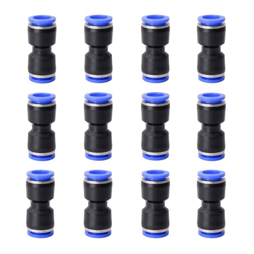 12PCS Straight Push Connectors Quick Release Plastic Push to Connect Fittings 1/2" inch Quick Connect Air Hose Fittings (1/2'', Blue) - size: 1/2'' 12PCS