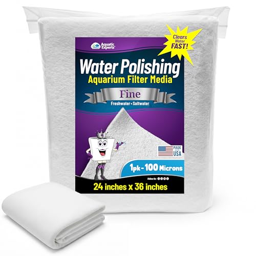 Aquatic Experts Aquarium Polishing Filter Pad, Water Polishing Pad for Aquarium Filters, Filter Floss for Fish Tank Filters, (100 Micron, 24" x 36" - 1 Pack) - size: 24" x 36" - 1 pack
