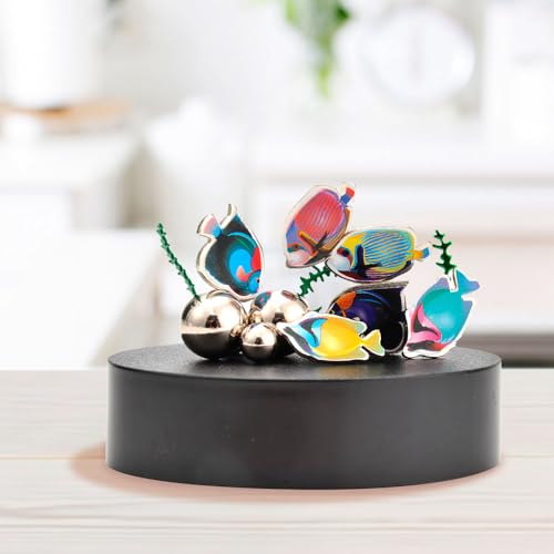 PowerTRC Desktop Sculpture Aquarium Fish Desktop Fidget Toy Stress Relief Desk Toys for Anxiety Office Desk Decorations Accessories Gift