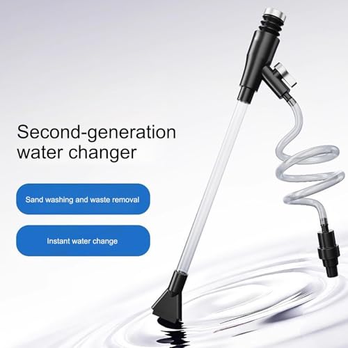 Aquarium Gravel Cleaner, Manual Siphon Changer, Vacuum Water Gear with Smart Style, Utility Aid for Daily Care, Tank Mate, Gravel Aid for Maintenance Cleaning Reptile Shrimp Home Office Apartment Dorm