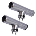 AMYSPORTS Rail Mount Rod Clamp Holders Boat Clamp Holders Rod Stainless Steel Fishing Rods Holder Adjustable Marine Side Mounted Support for Kayak Boats Fishing