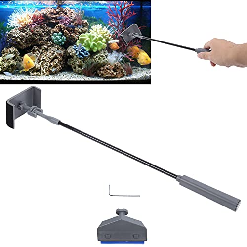 Gavigain Aquarium Cleaning Brush 360° Rotating, Dual Function Silicone and Cotton Brushes, Flexible Rod, Remover, for Small Fish Containers