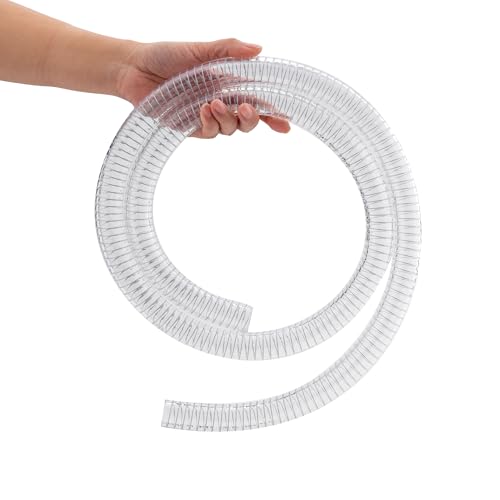 1-1/4"id-5ft PVC Reinforced Tubing Steel Wire Suction Flexible Hose Vinyl Tubing Heavy Duty PVC Vacuum Hose Drain Fuel Oil Gas Water for Marine Bilge Pump Pond Spa - size: 1-1/4"ID, style: 5 feet