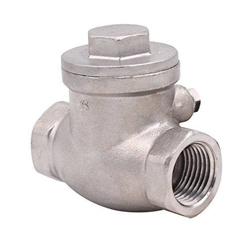 1/2 Inch Swing Check Valve - WOG 200 PSI Stainless Steel SS304 CF8M NPT - size: 0.5 Inch, style: Swing