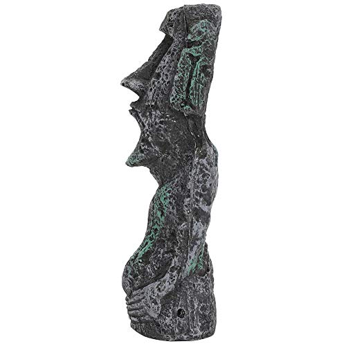 Easter Island Statue, 6.7in Resin Imitation Stone Statues Easter Head Artificial Fish Tank Decor Lifelike Aquarium Equipment Landscape Ornament - size: Roman Portrait