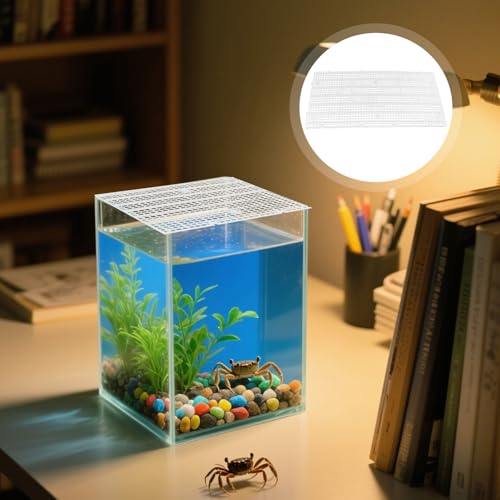 10pcs Aquarium Fish Tank Divider Plastic Egg Crate Panel 30x15cm Fine Mesh Bottom Filter Grid Board Removable Cuttable for Breeding and Water Flow Separation