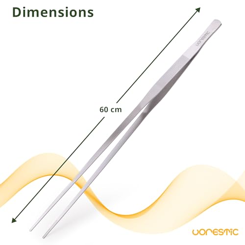 VORESTIC Straight Aquarium Tweezers 23.6 Inch, Stainless Steel Long Tweezers for Fish Tank Planting, Aquascaping, Aquarium Plant Care, Terrarium Tool and Long Fish Tank Planting Tongs - color: Straight