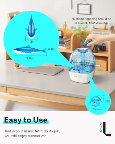 Leemone Humidifier Cleaner Float Shark & Fish -Humidifier Accessories Compatible with All Humidifiers and Fish Tanks(6 Pack) - color: Blue Fish-6p