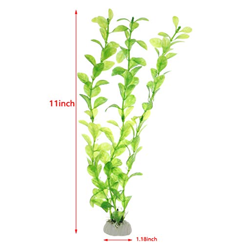 Bitray Plastic Aquarium Plant Set, 10 Inches High Green Water Grass Life-Like Attractive Decor, Fish Tank Plant Decorations, Artificial Water Plants for Aquarium, 3 PCS