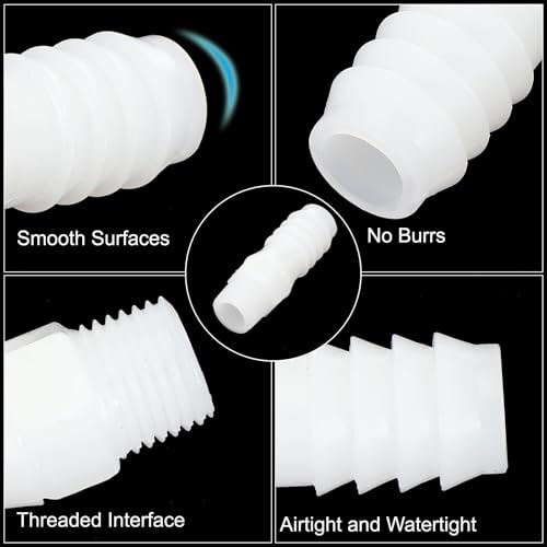 PATIKIL 1/2" Barb x 1/4" G Male Connector, 5 Pcs Plastic Hose Barb Fitting Industrial Hose Barb to Pipe Fitting Connect for Water Liquid Air Fuel - size: 1/2" x 1/4"