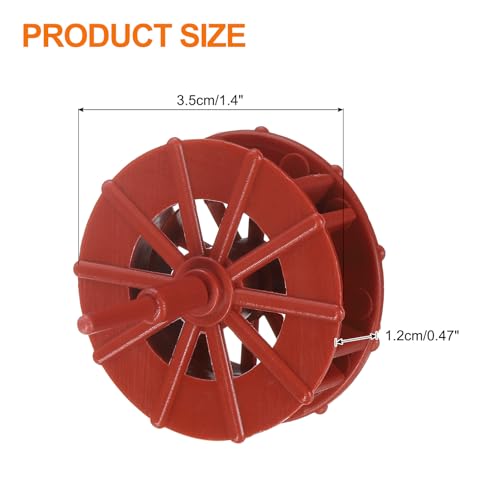uxcell 2 Pcs Fountain Water Wheel, 1.4 Inch Desktop Fortune Statue Aquarium Wheels Decor Water Fountains Wheel Red