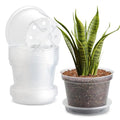 7 Pack 8 Inch Clear Nursery Pots with Saucer, Transparent Plastic Plant Pot with Drainage Holes, Sturdy Plant Starter Pots, Planter Pot for Planting Succulent Flower Herb Vegetable, Gardening Gifts - size: 8 Inch-7P