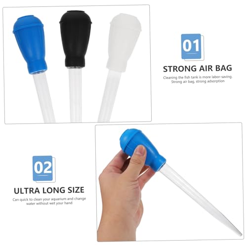 3pcs Aquarium Water Changer Siphon Cleaner Manual Fish Tank Vacuum for Gravel and Waste Removal Lightweight and Cleaning Tool for Tanks