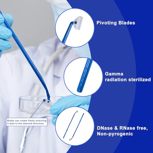 Biologix 200PCS Cell Culture Scraper, Multi-Position 24cm Handle Cell Scraper, Sterile, Individually Packaged, Polyethylene, Non-Pyrogenic - size: 24.3cm length