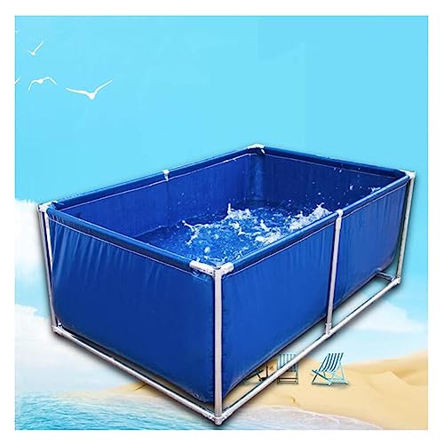 Outdoor Aquarium Water Tank PVC Canvas with Stand Collapsible Water Bucket for Camping Washing Fishing Fish Culture Seafood, Rectangle Pool Above Ground(3x1x0.7m) - size: 3x1x0.7m