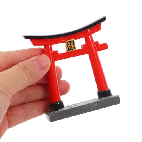 Yardwe Japanese Gate Altar Shelf Miniature Fish Garden Decor Precision Carved Japanese Temple Statue for Aquarium Fine Detail Landscape Decoration with Stone Bridge and Ornament - color: Assorted Color 1