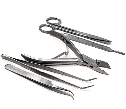 A2ZScilab - Basic Coral Propagation FRAGGING KIT, 16 Pcs Tools for Hard Soft Freshwater Reef, Stainless Steel - Coral Cutter+Knife,Scissors & Foceps for Aquatic Plants,Coral Fragmenting Trim Cleaning