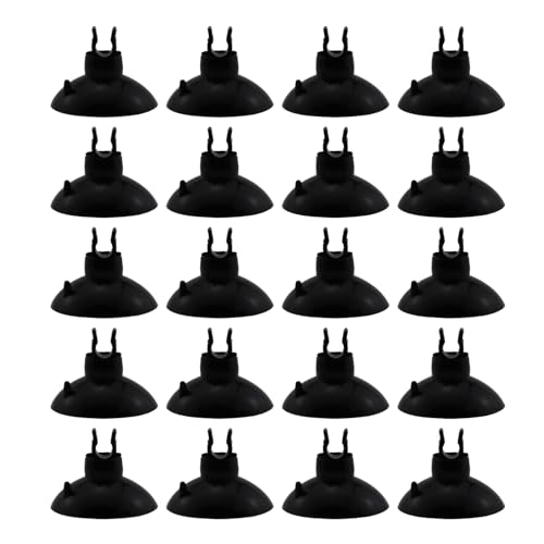 20PCS Aquarium Split Fork Oxygen Tube Flexible Suction Cup Air Line Suction Cup 5x30mm Heater Power Cord Fixed Suction Cup for Oxygen Tube Water Tube Air Strip Nozzle PVC Rigid Tube Black