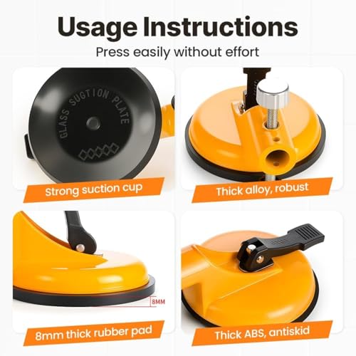 Adjustable Height Leveler – Professional Countertop Leveling Tool, Heavy Duty Suction Cup Alignment Tool for Countertops & Floors, Tile Slab Alignment for Repair & Seam Leveling, 6.7"x4.6"x4.3"
