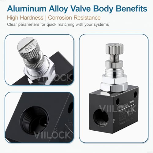 Pneumatic Air Flow Control Valve, PT1/8 Speed Regulating One-Way Throttle Valve ASC-06 - size: PT1/8