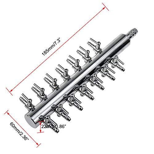 Dahszhi Aquarium 14 Way Inline Air Flow Control Lever Valve Splitter - size: 14 Ways