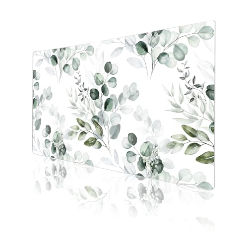 Colorful Star Large Mouse Pad, PU Leather Waterproof Desk Mat, Computer Gaming Mouse Pad, XXL Full Extended Mousepad Non Slip Desk Pad for School Office Home 23.6" x 13.8" - Soft Eucalyptus - color: Soft Eucalyptus, size: 23.6L x 13.8W inches