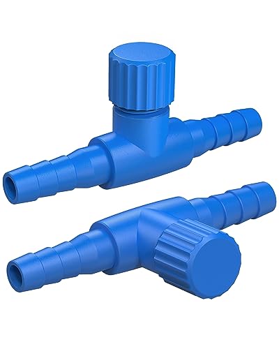 Pawfly Aquarium Air Control Valves for 3/16" ID Airline Tubing Single Way Plastic Air Flow Controllers Regulators Adjustable Blue Hose Connectors Air Pump Accessories for Fish Tanks, 10 Pack - color: Blue