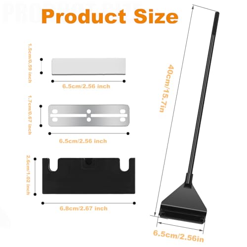 Algae Scraper for Glass Aquariums, Fish Reef Plant Glass Tank Scraper Cleaner,15.7" Handheld Scraper Cleaning Razor, Cleaning Tools Accessories with 10 Replaceable Stainless Steel Blades