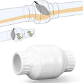 Geetery 3/4 Inch PVC Slip Swing Check Valve No Spring Back Flow Preventer Valve White No Return Silent Backflow for Backflow Prevention, Reduces Water Hammer Noise - size: 3/4 Inch