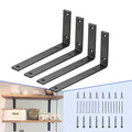 CLT Black Shelf Bracket, 8” X 4.3” Quarter Inch (1/4") Thick- Max Load: 440 lb Rustic Industrial Modern Farmhouse Heavy Duty Cold Rolled Steel Bracket for Table Bench, Space Saving DIY, Pack of 4 - size: 8 inches, style: Black L Bracket
