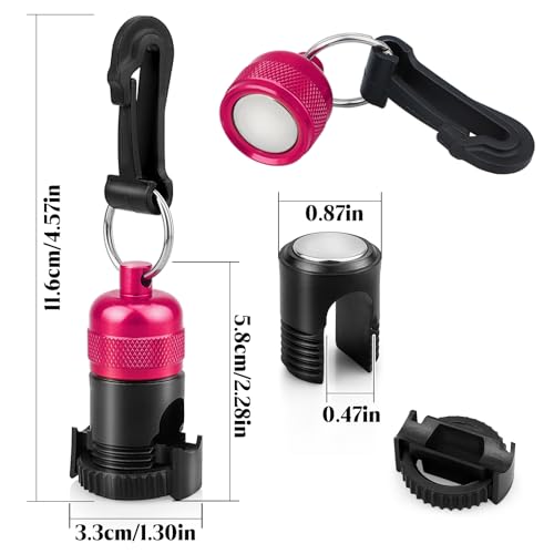 2PACK Scuba Regulator Hose Holder, Magnetic Adjustable Octopus Holder Octo Tank Retainer with Clip, Installs to Your BCD Easily! - color: Red