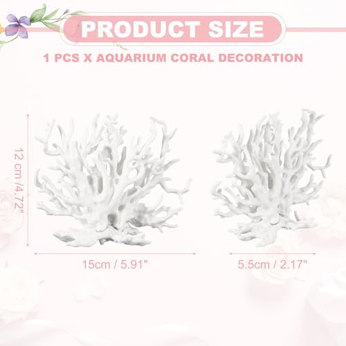 Aquarium Coral Decoration, Fish Tank Decorations Fish Tank Coral Ornaments, 5.9x2.2x4.7 Inch, (White, 1 Pcs), Intended for Aquarium Landscaping Decor - color: White, size: 5.9x2.2x4.7 Inch