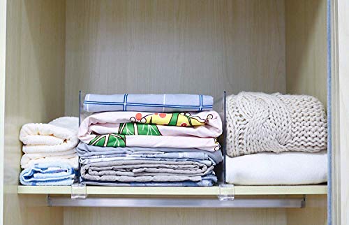CY craft Acrylic Shelf Divider,Wood Shelf Dividers,Clear Closet Shelf Separators Clothing Organizer Perfect for Bedroom Shelving Organization and Kitchen Cabinet Shelf Storage,6 PCS - color: Clear 6 Pcs