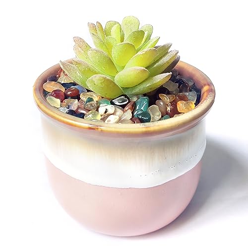 Rocks for Plants Indoor,Aquarium Gravel,0.44lb Agate Aquarium Gravel Rocks,Crystal Chips Stone Crushed Quartz for Crafts, Vases Filler, Succulent Plants, (Agate) - color: Agate