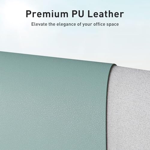 Aothia Leather Desk Pad Protector, Mouse Pad, Office Desk Mat, Non-Slip PU Leather Desk Blotter, Laptop Desk Pad, Waterproof Desk Writing Pad for Office and Home (23.6" x 13.7", Light Blue) - color: Light Blue, size: 23.6" x 13.7"