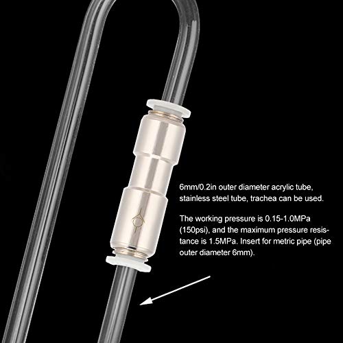 Aquarium One Way Check Valve, Anti Corrode Return Check Valve Metal Direct Connection Pipe for Fish Air Diffuser Connection