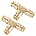 1/4" Quick Push to Connect Fittings Brass Union Tee Shaped Joint DOT Approved 1/4 Inch OD 3 Way Tube Air Line Adapter Air Spring Suspension Kit for Car Truck Trailers and Air Brake System 2pcs - size: 1/4" OD 2PCS, style: Tee