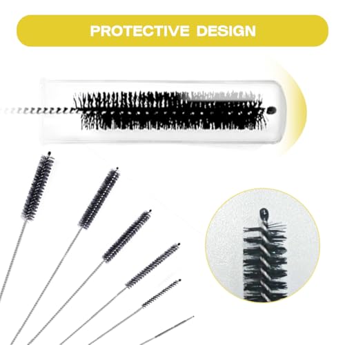 Brush Family Straw Cleaner Brush Set,6 Piece Long Drinking Straws Cleaning Brush Pipe Tube Tiny Brushes 10-inch,Black - size: 10 inch small diameters set (6pcs)