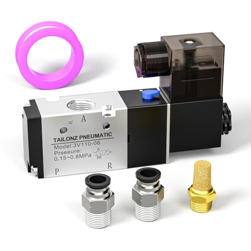 TAILONZ PNEUMATIC 1/8"NPT Solenoid Valve 3V110-06 DC12V Single Coil Pilot-Operated Electric 2 Position 3 Way Connection Type (Junction Box) - size: 1/8"NPT/DC12V/Junction Box, style: 2 Position 3 Way