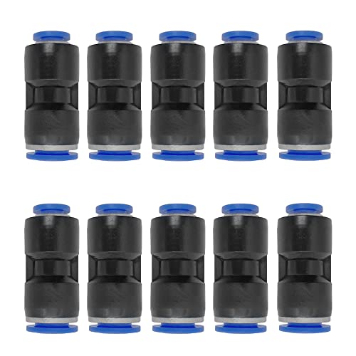 1/4" OD x 3/8" OD Pneumatic quick Connector Push to Connect fittings Straight reducer Union/Coupler (Pack of 10) - size: 1/4" x 3/8", style: Straight Union