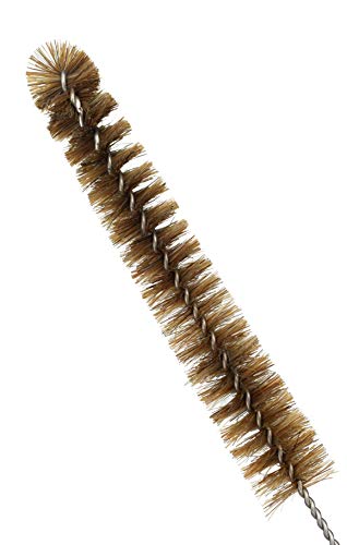 EISCO Bristle Cleaning Brush with Fan-Shaped End, 9.25" - Twisted Stainless Steel Wire Handle - Ideal for 0.3" - 0.5" Tubes, Bottles, Cylinders, Flasks, Straws