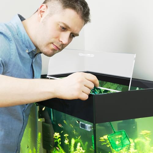 Sieral Aquarium Polycarbonate Canopy Set 29 x 11.38 x 0.12 Inch for 20/29/37 Gallon Without Center Brace Aquariums Cover Fish Tank Lid with a Hook Knife, Clear - color: Clear, size: 30 x 12 Inch