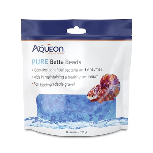Aqueon PURE Betta Beads, Water Care for Unfiltered Aquariums, Maintains Clear Water and Helps Breakdown Organic Sludge, Blue - color: Blue, size: One Pouch